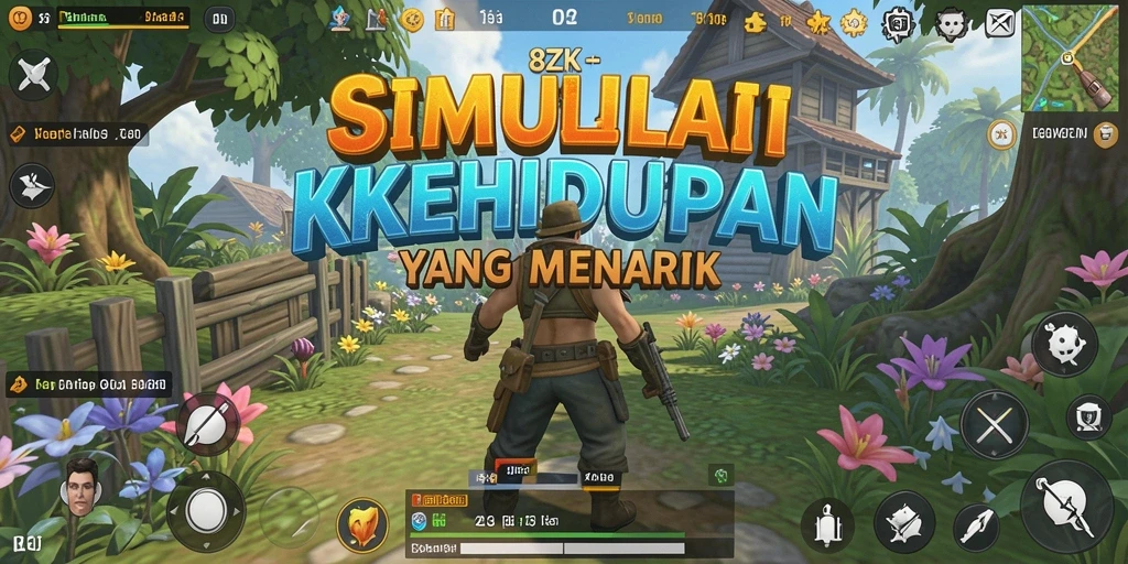 Screenshot gameplay 8ZK yang menampilkan interaksi karakter yang menarik.