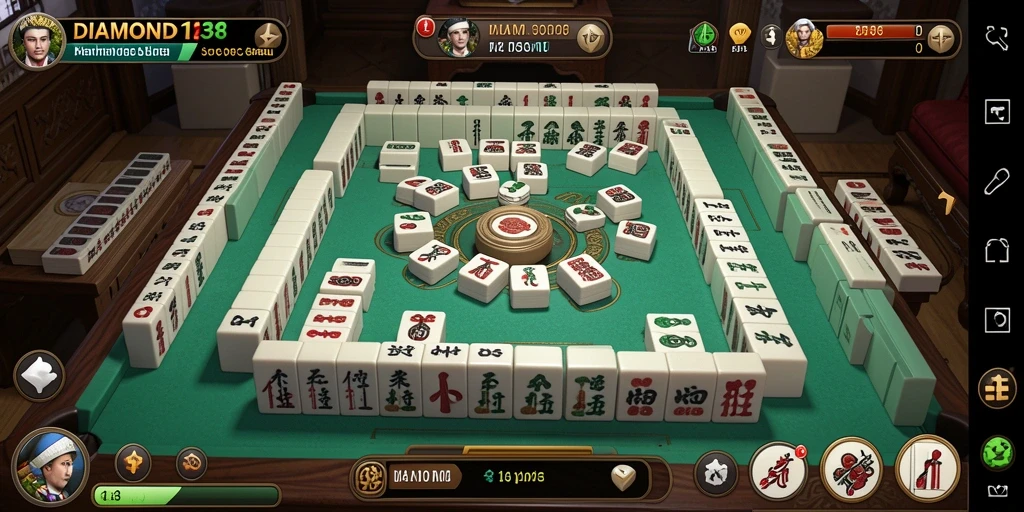 Tampilan gameplay Mahjong yang menarik dan interaktif.