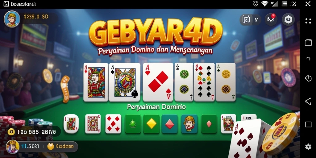 Tampilan gameplay seru dari GEBYAR4D dengan aksi Domino yang menantang.