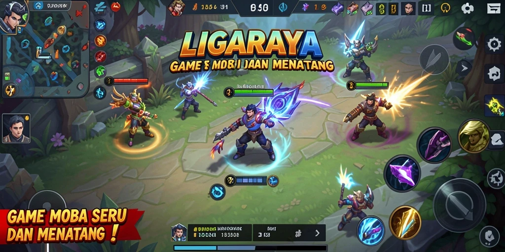 Tangkapan layar menampilkan aksi seru dari gameplay LIGARAYA.