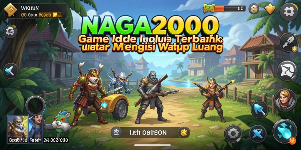 Screenshot menunjukkan gameplay NAGA2000 yang asyik dengan elemen Idle.