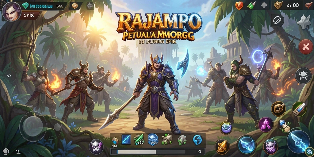 Tampilan gameplay seru dan eksplorasi dunia RAJAMPO yang menawan.